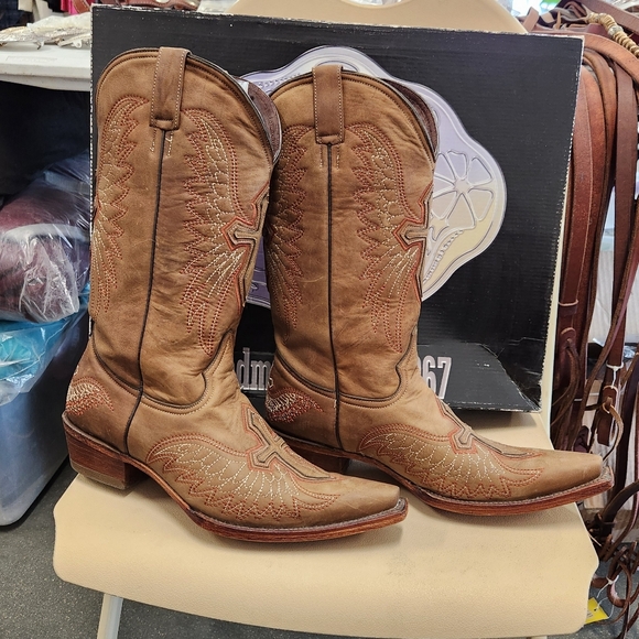 Cross Pecos Bill "Rodeo Line-dance" Leather Western boots Sz 9 - Picture 5 of 9